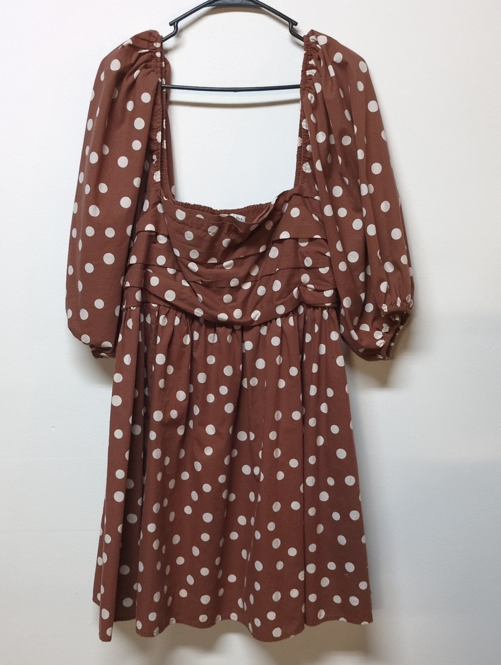 Abercrombie & Fitch Emerson Polka Dot Puff Sleeve Mini Dress Size XL Tall - Picture 4 of 9